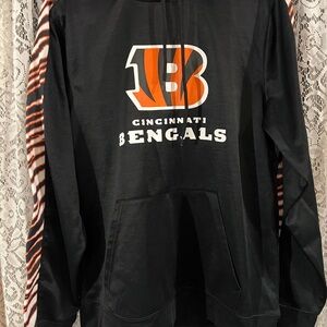 NFL Team Apparel Black and Orange Striped Hoodie